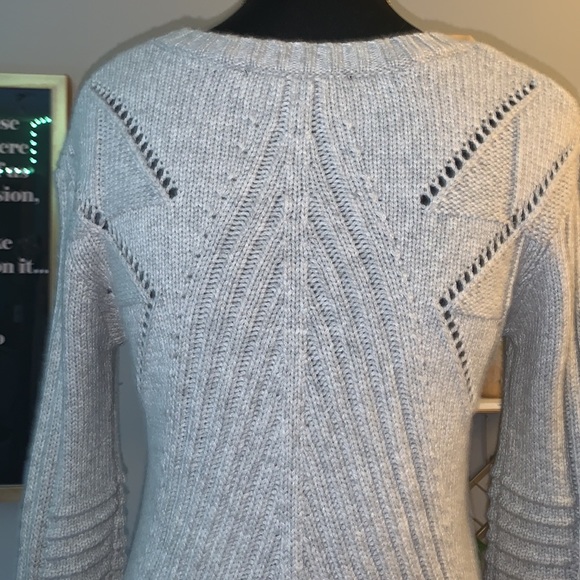 🤍 SAM EDELMAN | Dove Pointelle Knit Mix Sweater - Picture 6 of 9